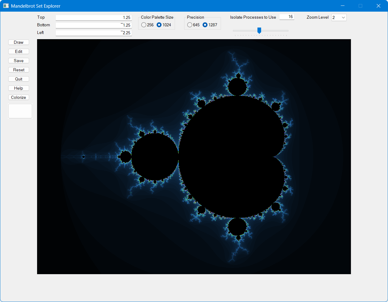 Mandelbrot set explorer